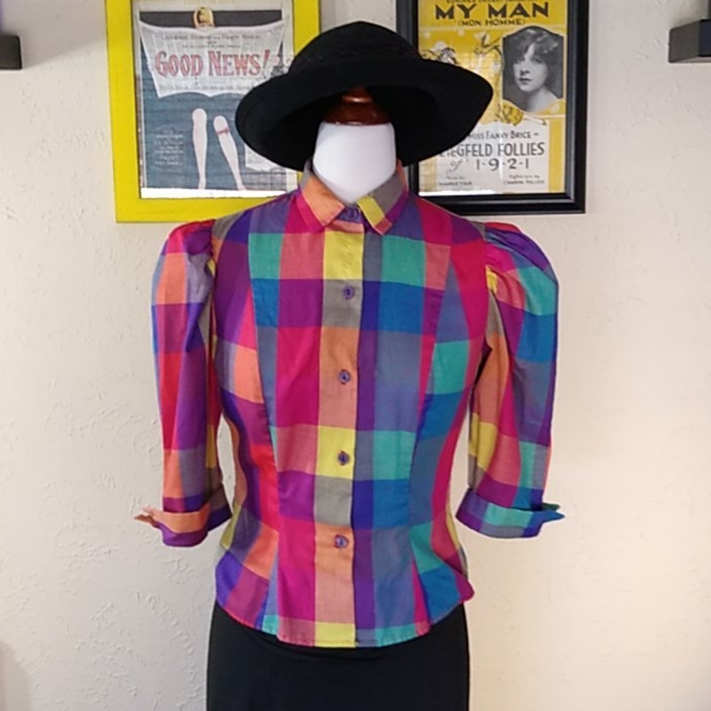 Vintage 80's colorful button down shirt